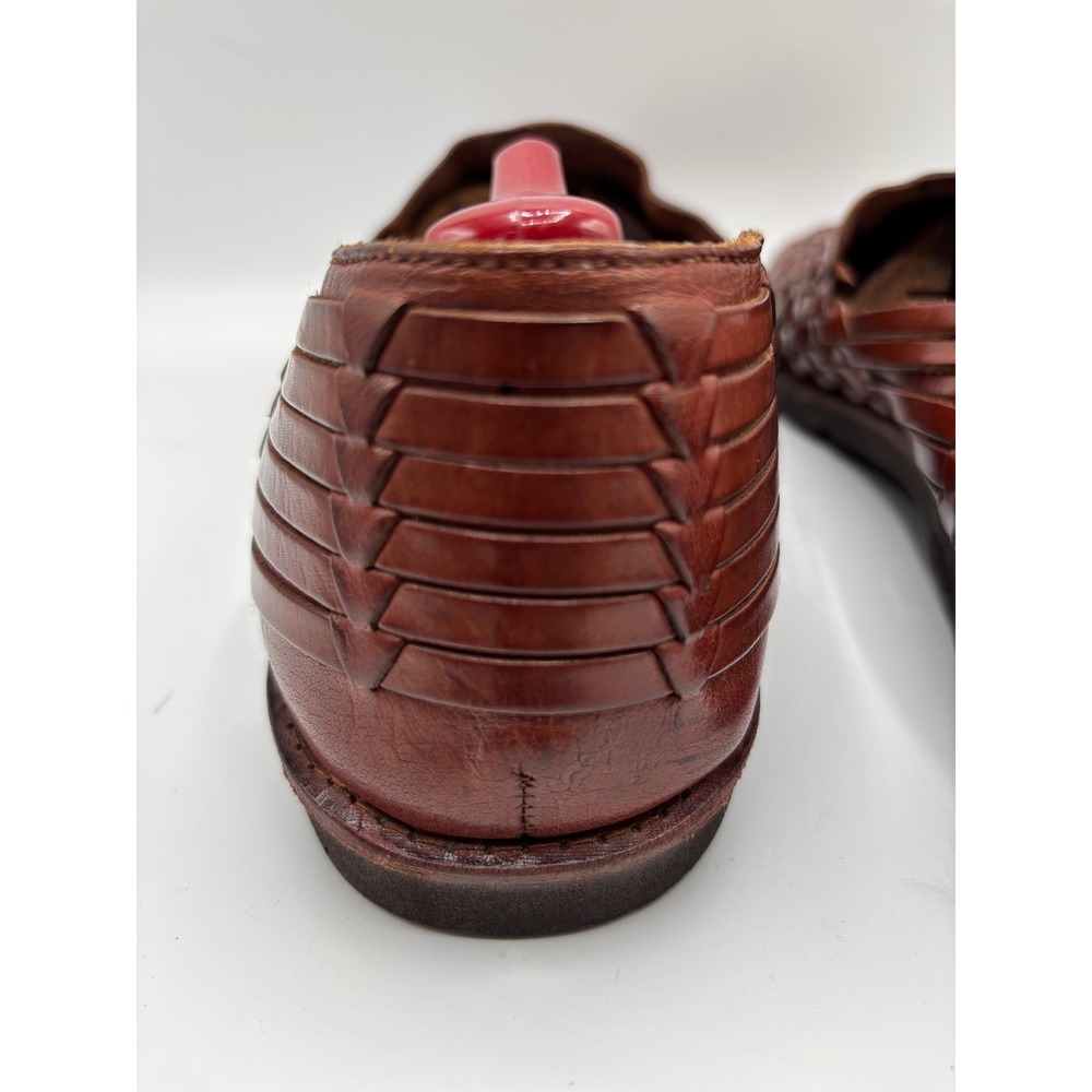 Nordstrom Handwoven Men's Brown Leather Huarache Woven Sandals Shoes Size 13 - Picture 10 of 16